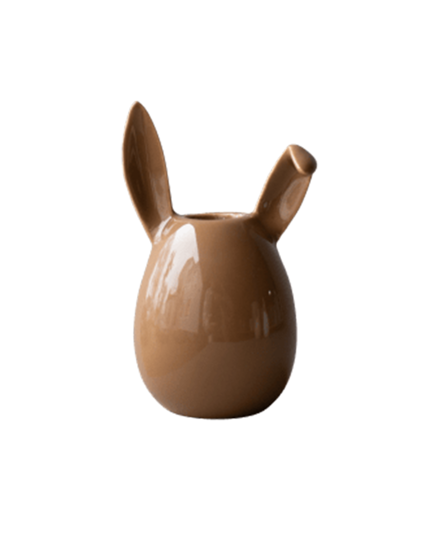 Rabbit candle holder - shiny nougat