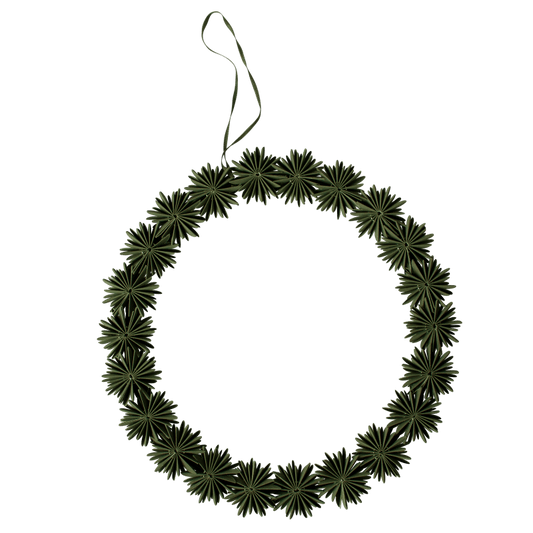 Paper Flake Wreath - Green