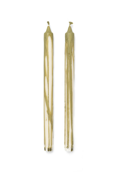 Ferm Living Stabkerze - Dryp Candles – Set of 2 – Olive