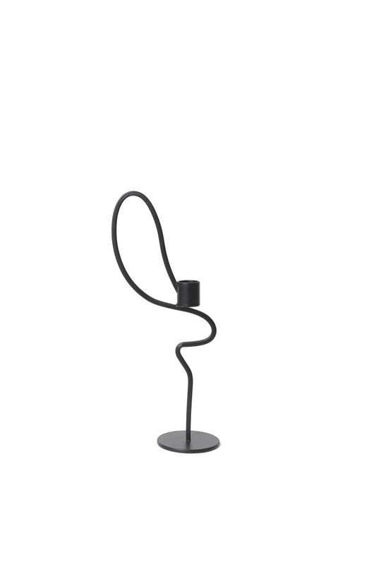 Valse Candle Holder - High Schwarz