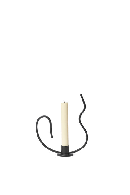 Valse Candle Holder - Low - Schwarz