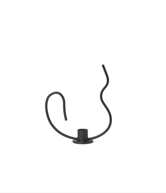 Valse Candle Holder - Low - Schwarz