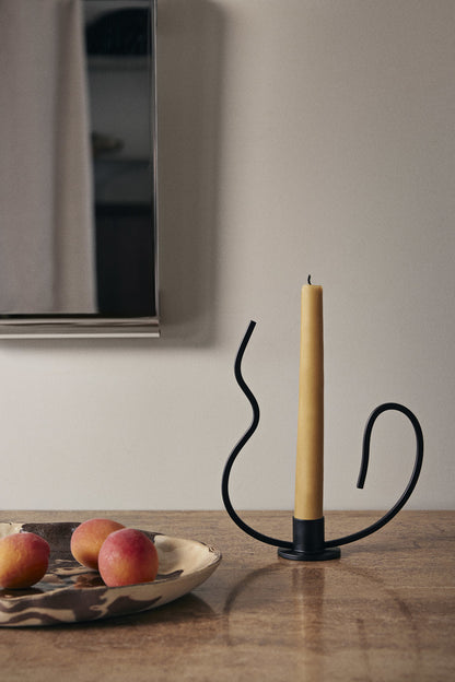 Valse Candle Holder - Low - Schwarz
