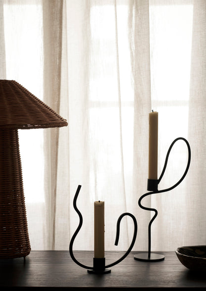 Valse Candle Holder - High Schwarz