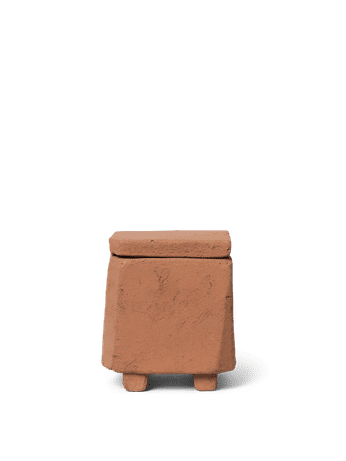 Kurinu Kerze aus Terrakotta mit Feigenduft und Deckel in Farbe Terracotta