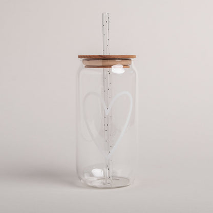 Strohhalme Punkte schwarz aus Glas 20cm im 4er Set