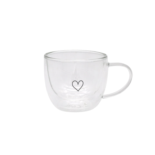 Doppelwandiges Glas 250ml Herz