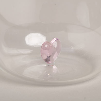 Trinkglas  - Herzfigur - rosa