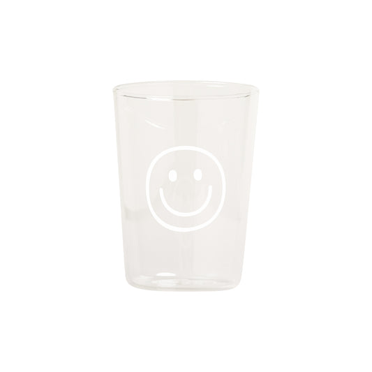 Eulenschnitt - Trinkglas Smiley - Weiß