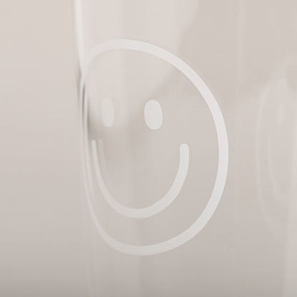 Eulenschnitt - Trinkglas Smiley - Weiß