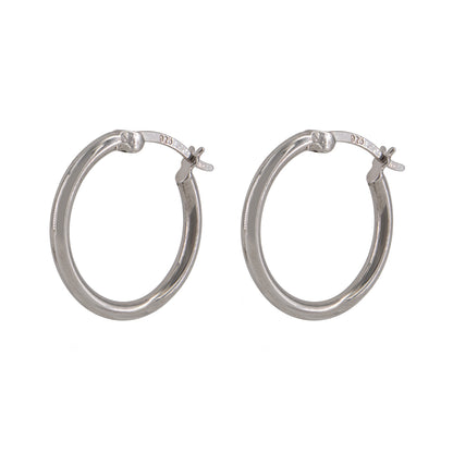Eulenschnitt Creole Nele Silber 2 cm – eleganter Ohrring mit schlichtem Design