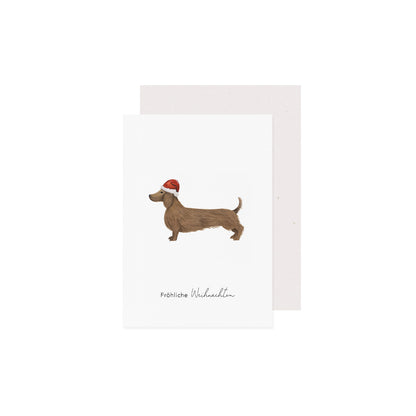 Klappkarte - Weihnachtsdackel