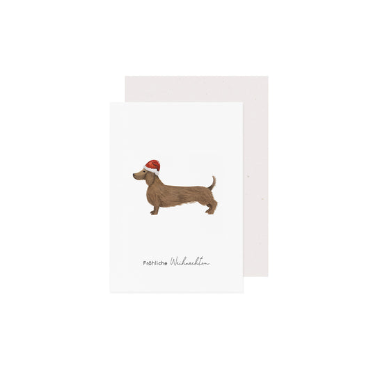Klappkarte - Weihnachtsdackel
