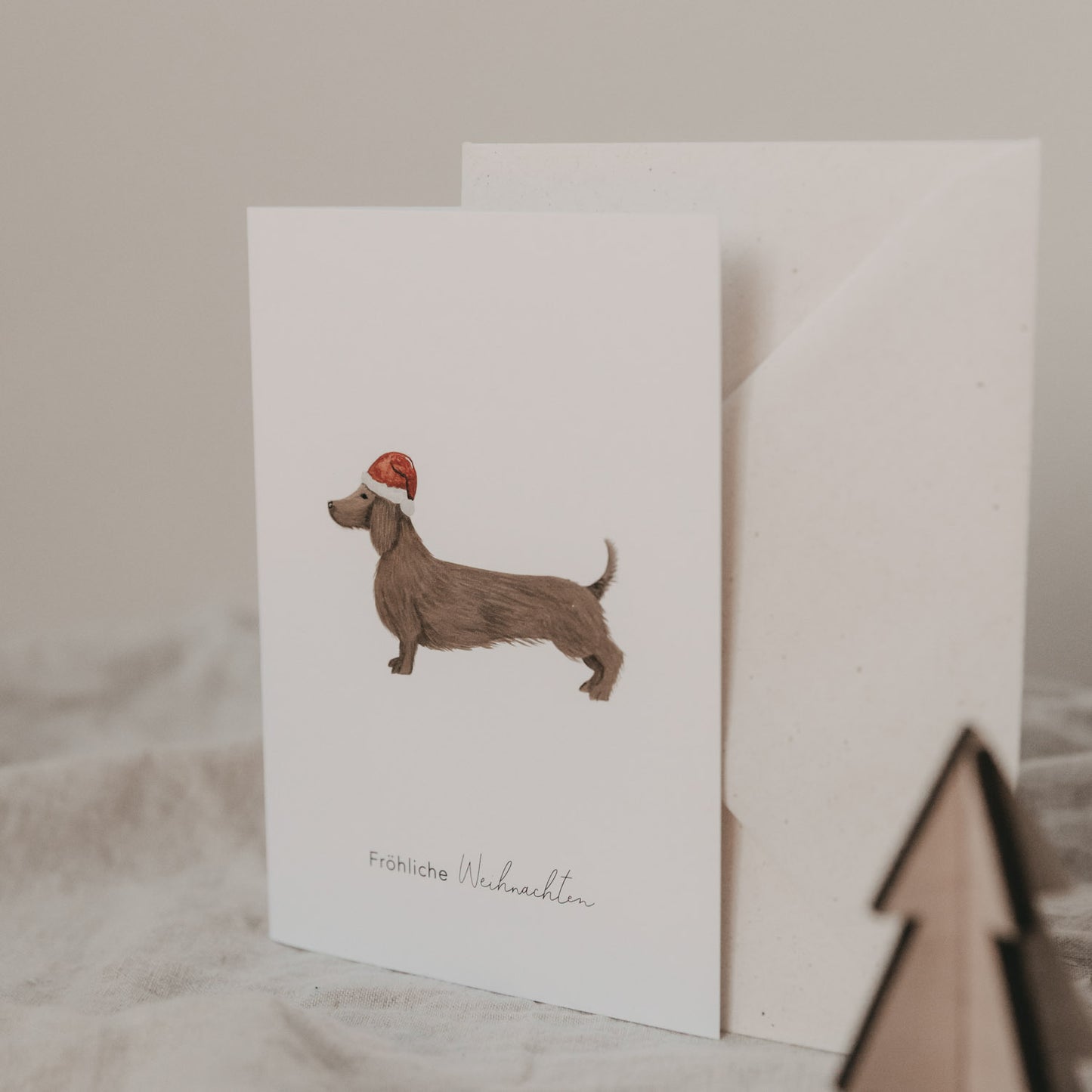 Klappkarte - Weihnachtsdackel