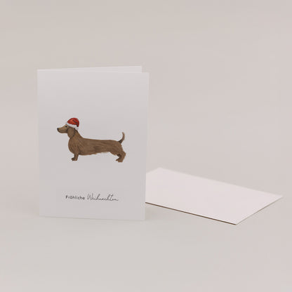 Klappkarte - Weihnachtsdackel