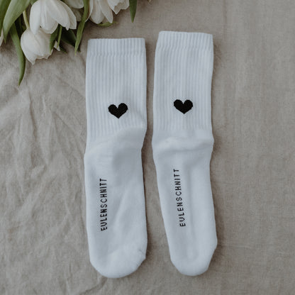 Eulenschnitt - Socken Herz - Schwarz