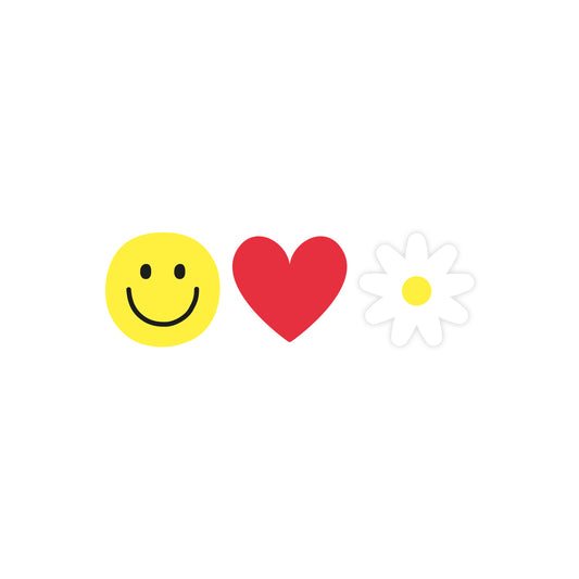 Aufkleber - Smiley, Herz, Daisy